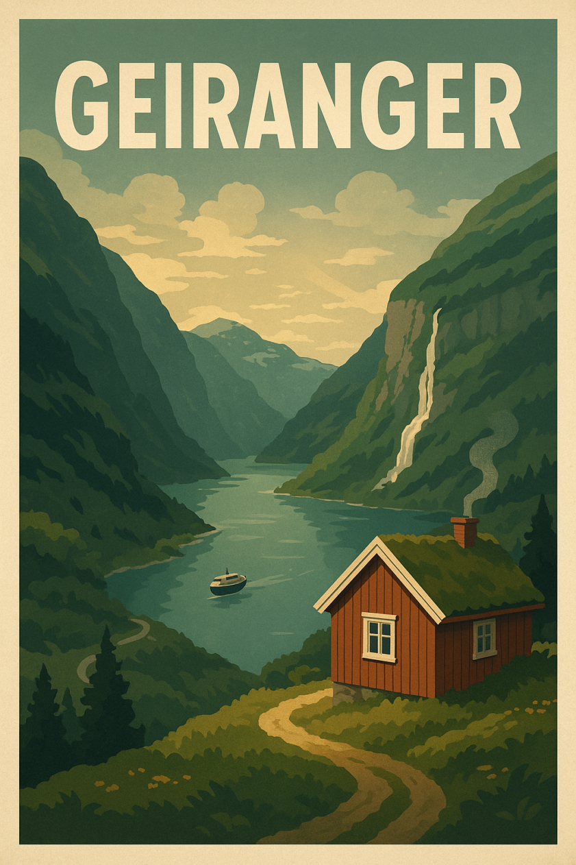 Geiranger Retro-Reiseposter
