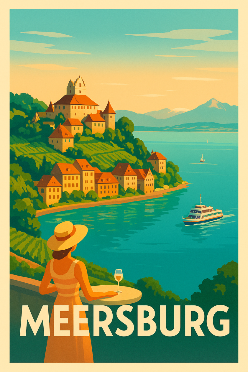 Meersburg Retro-Reiseposter