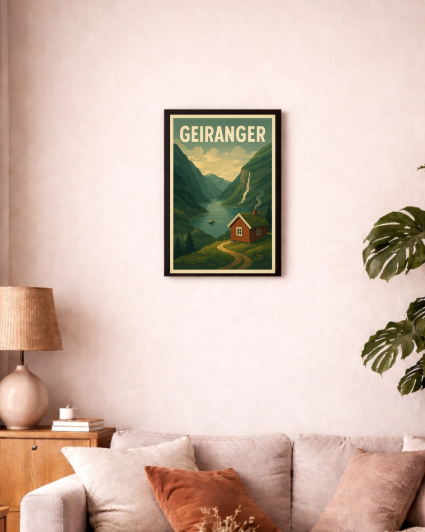Geiranger Retro-Reiseposter
