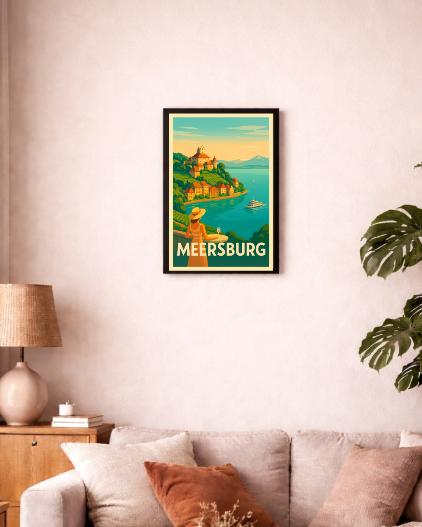 Meersburg Retro-Reiseposter
