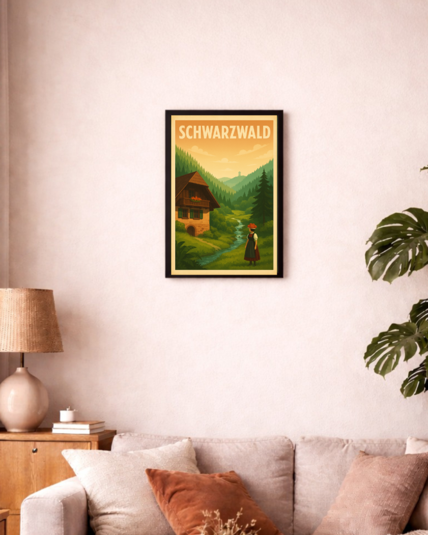 Schwarzwald Retro-Reiseposter