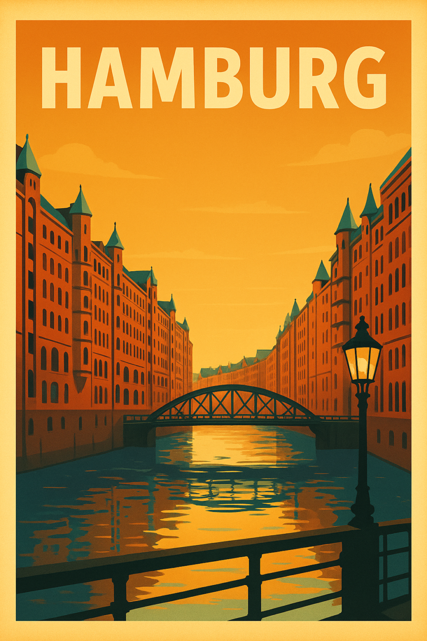 Hamburg Retro-Reiseposter