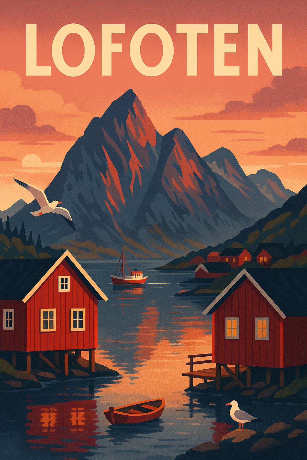 Lofoten Retro-Reiseposter
