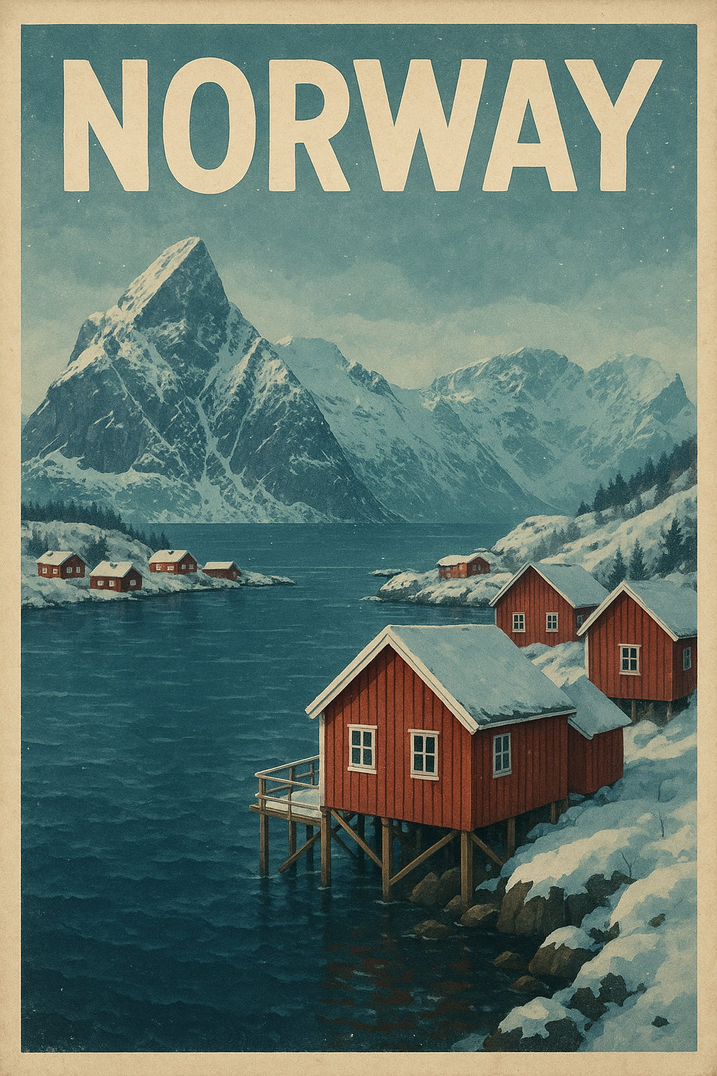 Norwegen Retro-Reiseposter