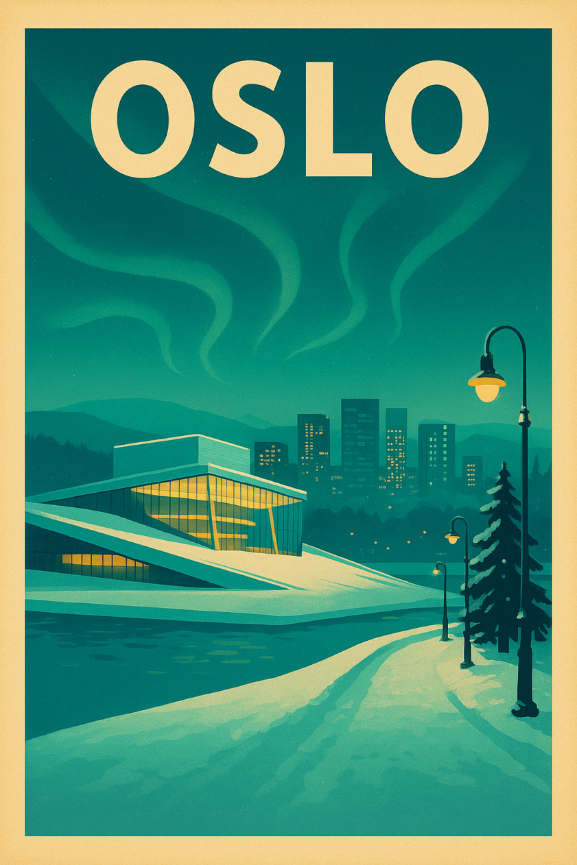 Oslo Retro-Reiseposter