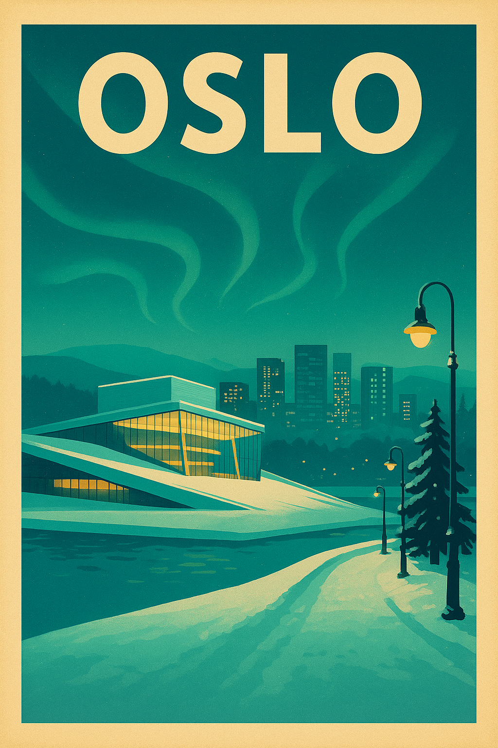 Oslo Retro-Reiseposter