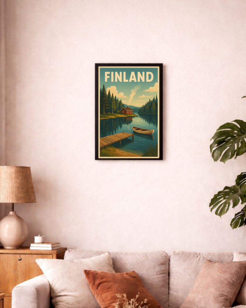 Finnland Retro-Reiseposter