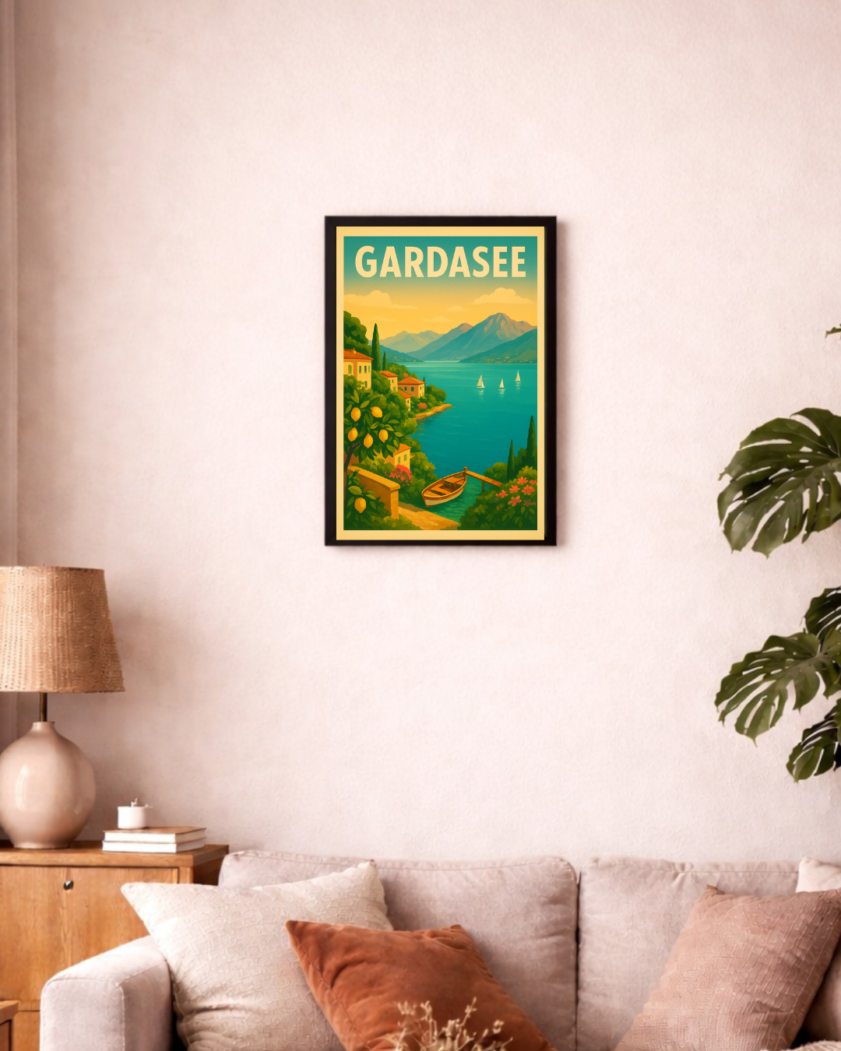 Gardaseee Retro-Reiseposter