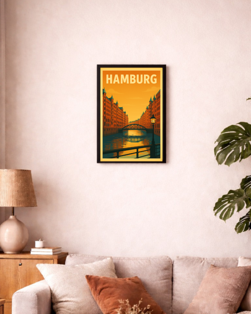 Hamburg Retro-Reiseposter