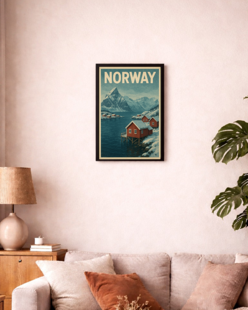 Norwegen Retro-Reiseposter