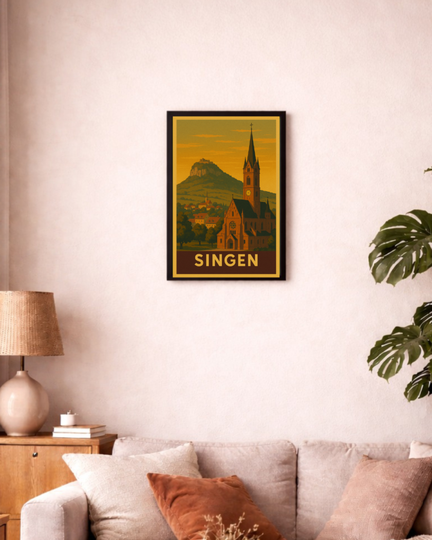 Singen Retro-Reiseposter