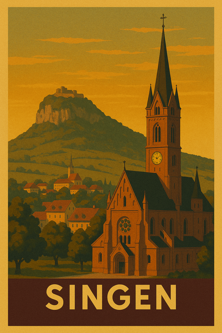 Singen Retro-Reiseposter