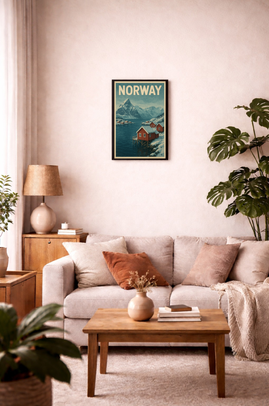 Norwegen Retro-Reiseposter – Bild 2