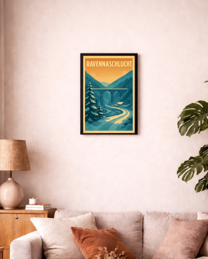 Ravennaschlucht Retro-Reiseposter