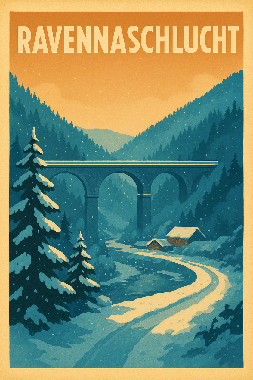 Ravennaschlucht Retro-Reiseposter