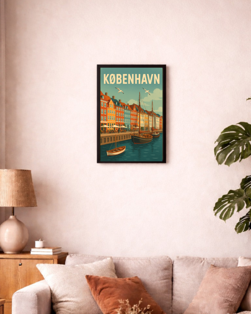 Kopenhagen Retro-Reiseposter