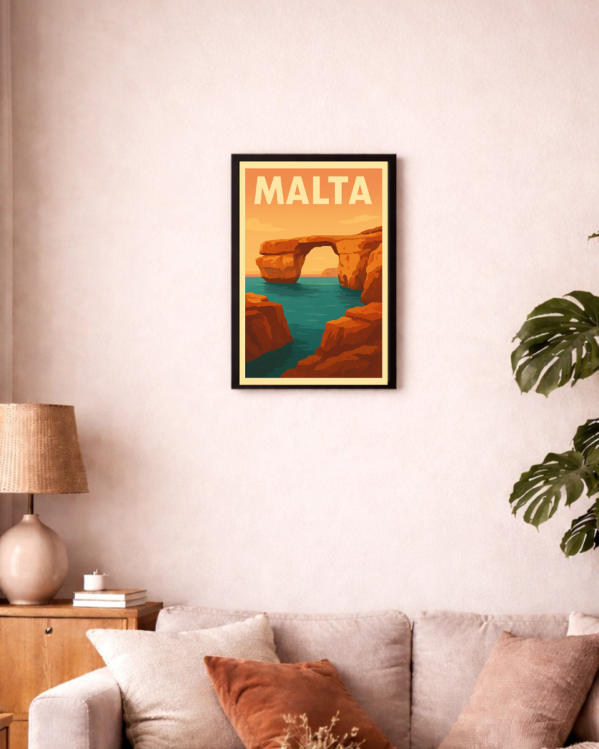 Malta Retro-Reiseposter